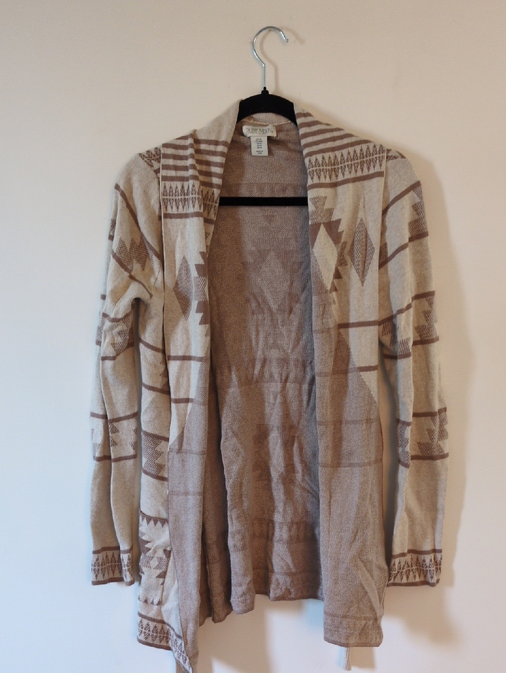 ruby moon Beige & Brown Aztec Open-Front Cardigan